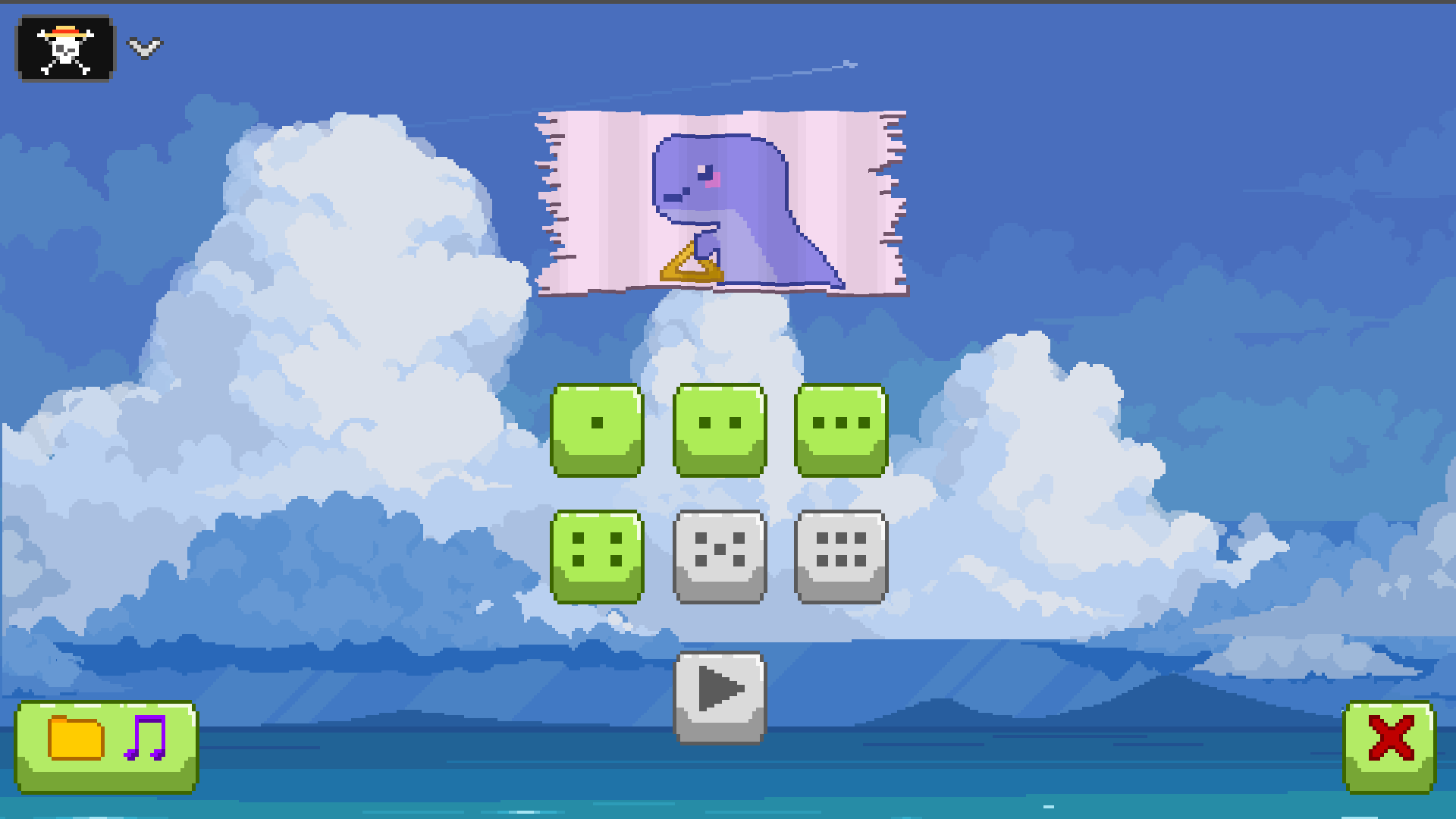 our game's main menu screen