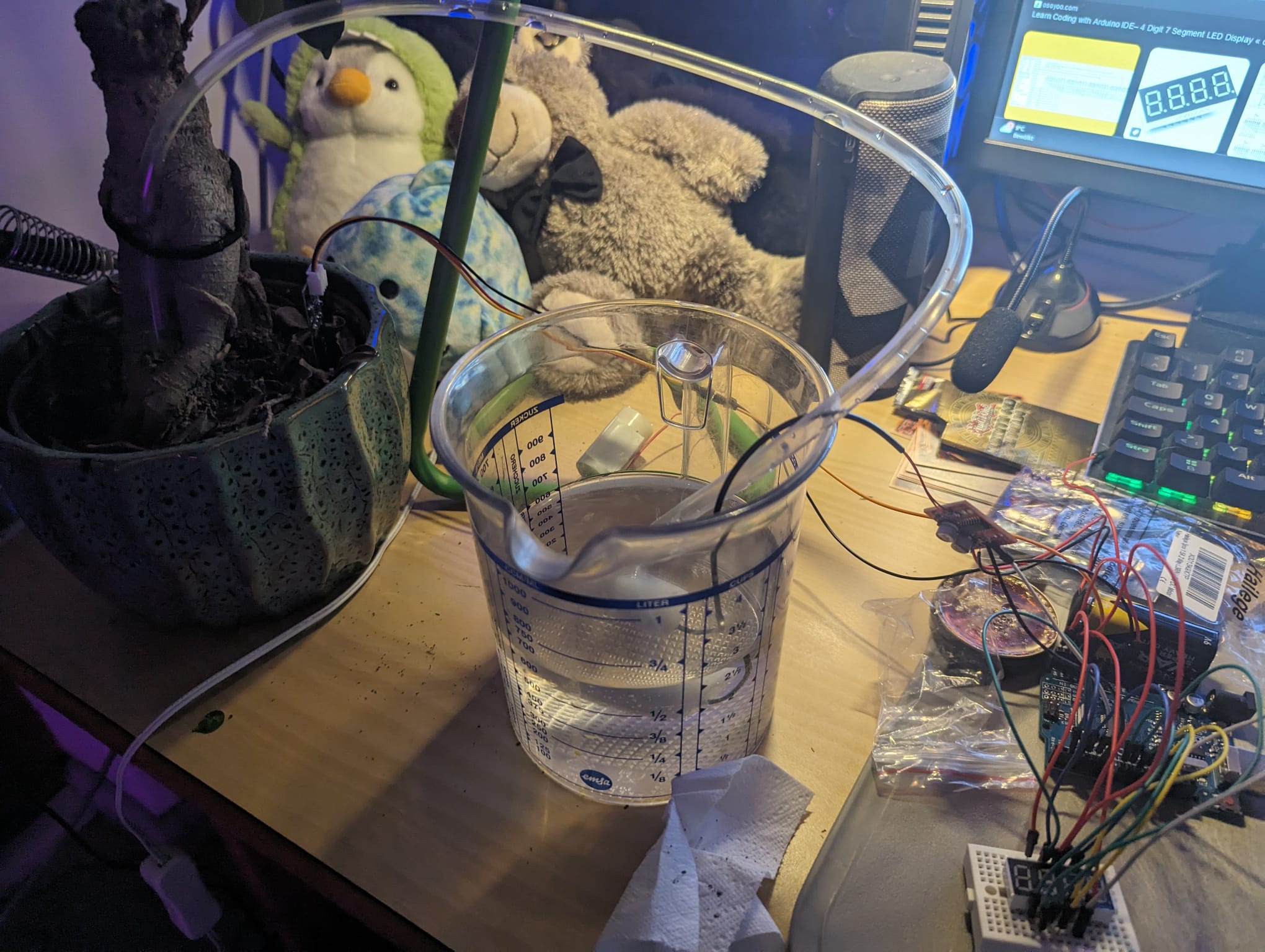 The setup of our watering mechanism prototype